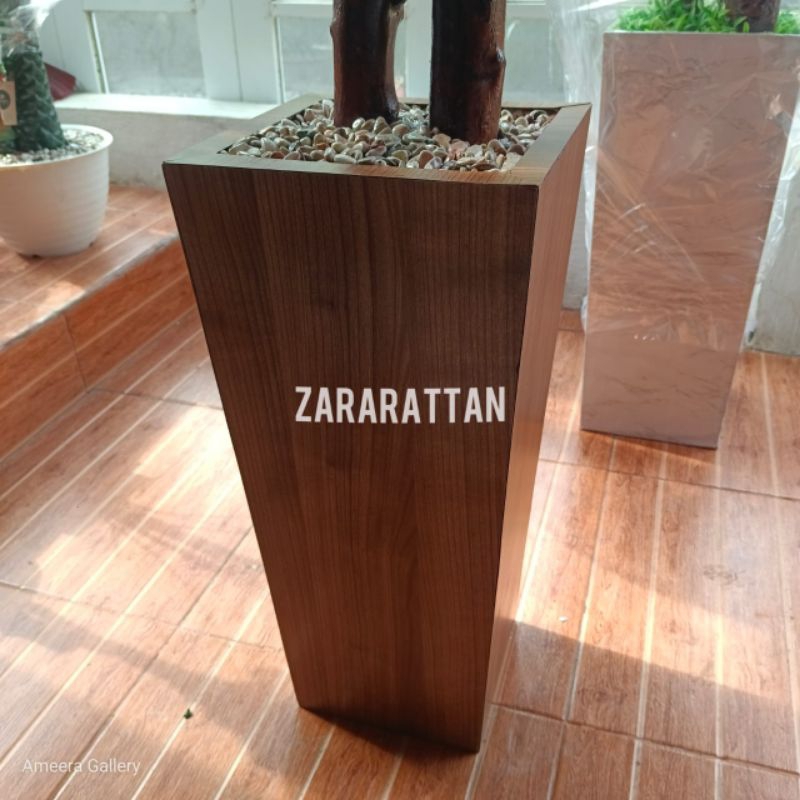 vas tanaman artificial/ vas kayu/ pot kayu/ pot marmer / pot motif marmer
