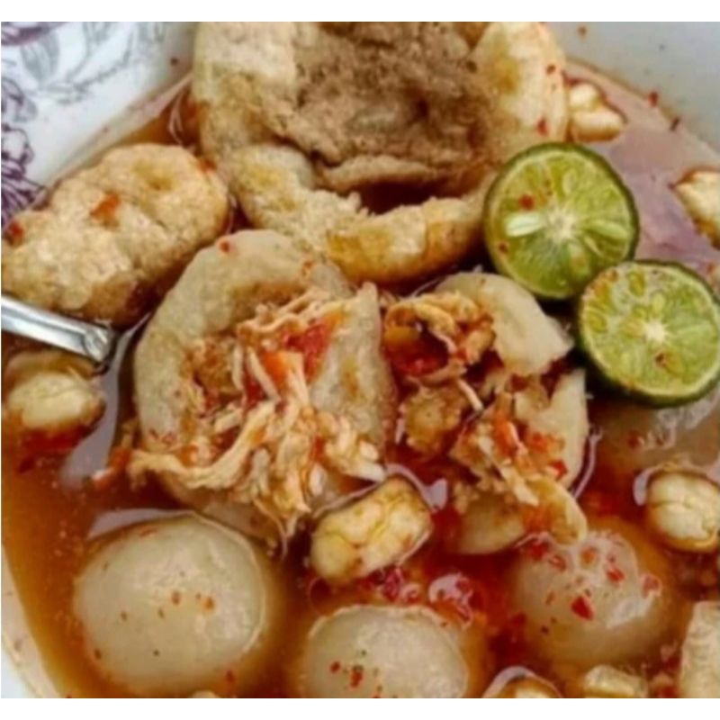 

Baso aci Isi ayam suwir pedas/baso aci mercon/baso aci kuah pedas