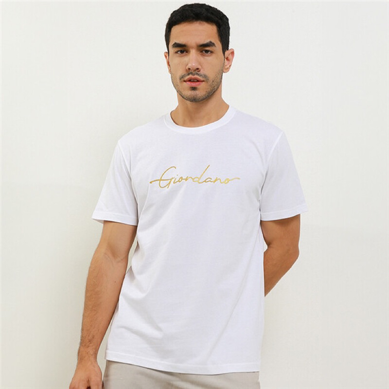 Kaos GIORDANO Signature Tee White