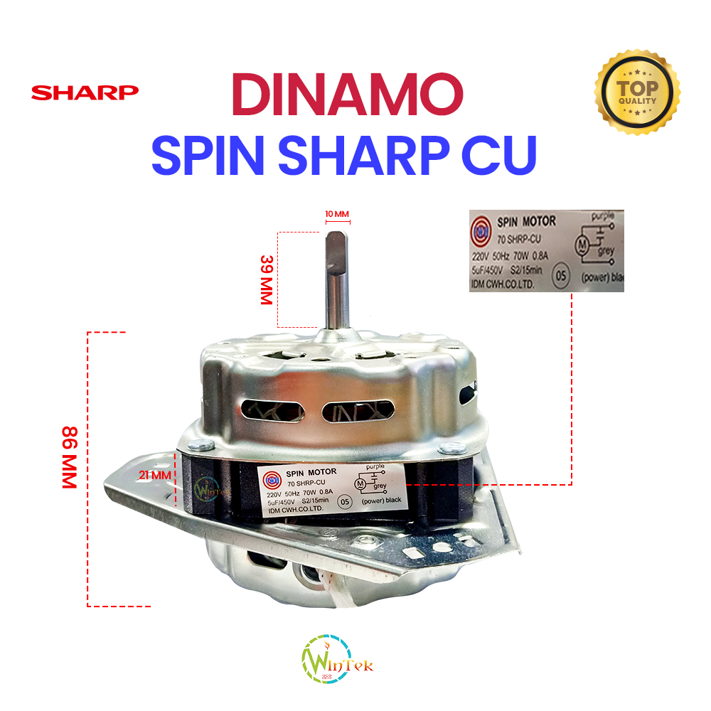 DINAMO SPIN SHARP TEMBAGA | DINAMO PENGERING SHARP | DINAMO MESIN CUCI