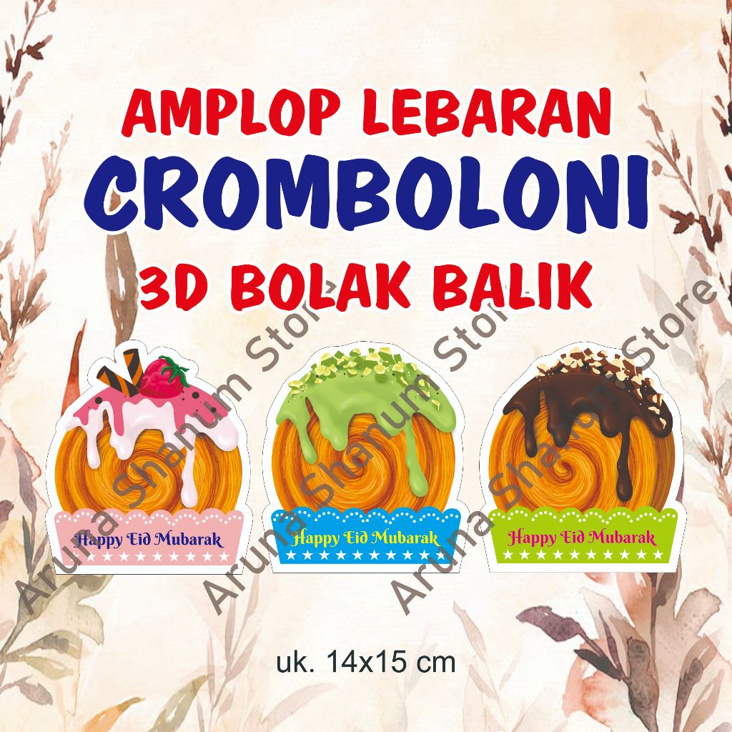 

Amplop Lebaran 3D Cromboloni Viral Series Cake 2024 / Angpao THR Unik / Amplop Idul Fitri 2024