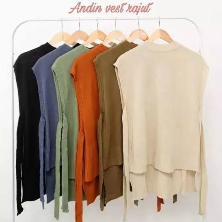 ART K19R COD Switer Rajut  Rompi Rajut Tali  Vest kekinian  Rompi Wanita Model Terbaru  Vest Rompi W