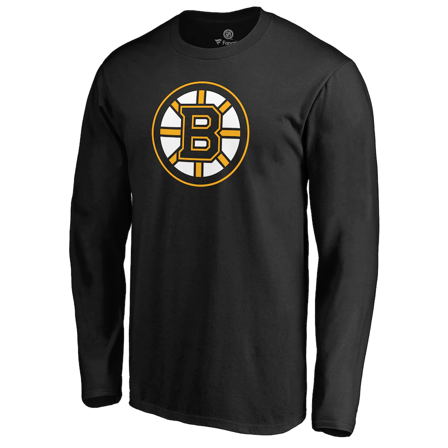 T-Shirt Kaos Hockey NHL Boston Bruins Primary Logo Long Sleeve