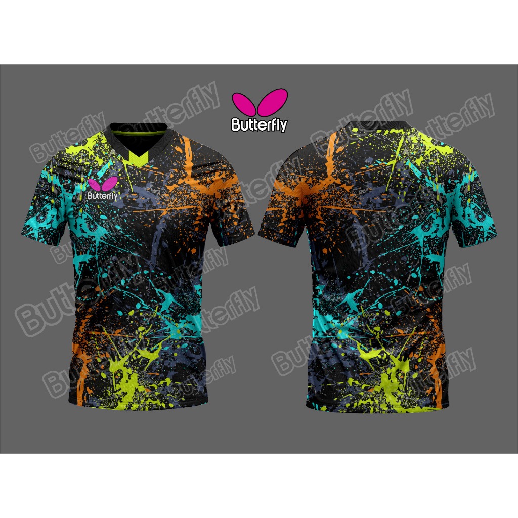 Kaos olahraga motif butterfly Kaos jersey butterfly