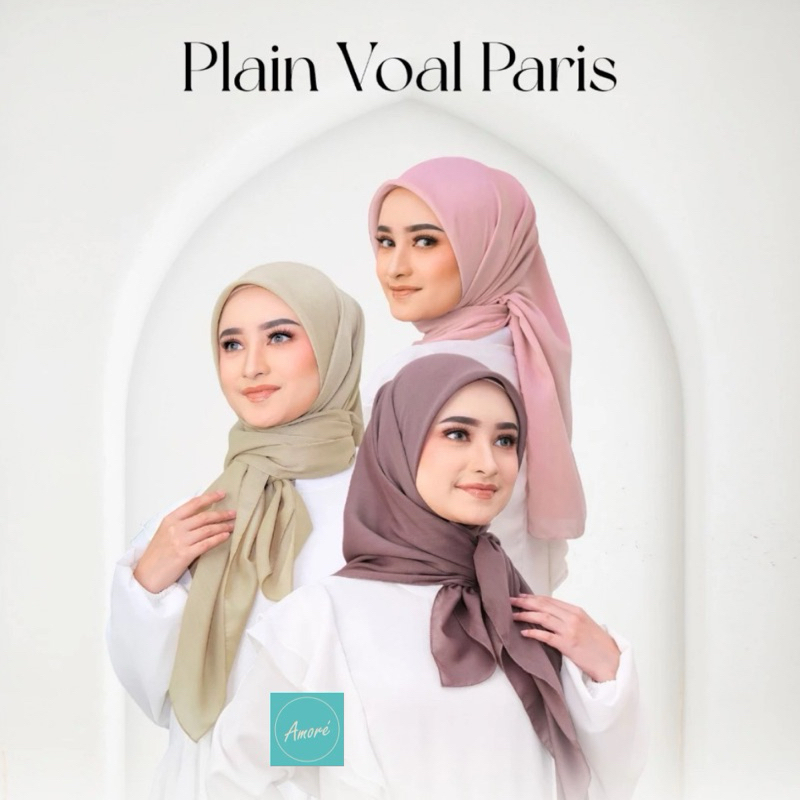 Plain voal paris / kerudung paris premium