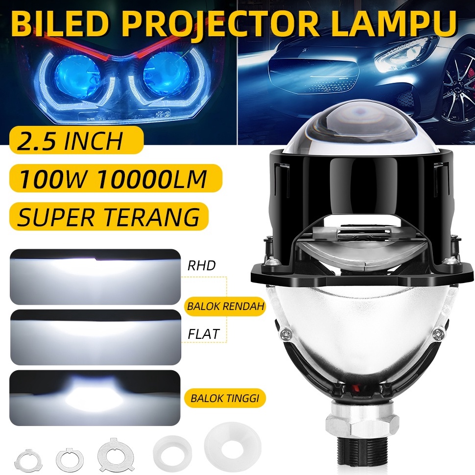 siap kirim Projie Biled 25 Inch 1 Watt Shroud BmwDevilDemon All Weather Non Projector Led Mobil Moto