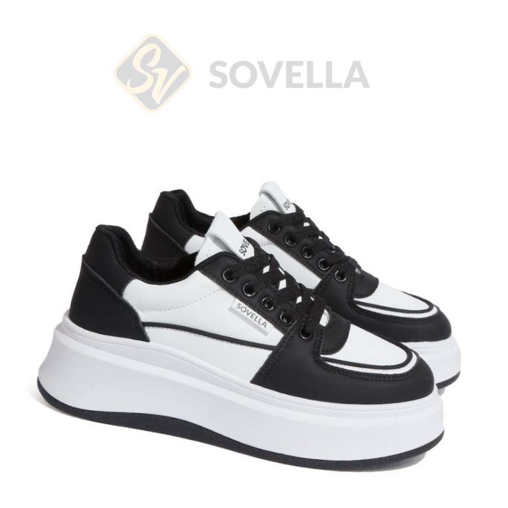 Terbaru SOVELLA Leia Sepatu Wanita Sneakers Hitam Putih