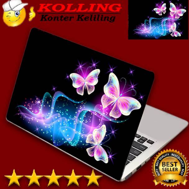 Trend Terbaru Garskin Laptop buterfly pink Skin Laptop Stiker Laptop