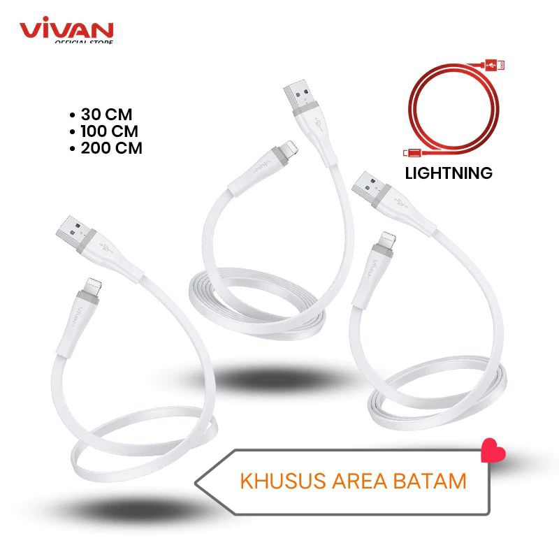 Kabel Data Vivan Lightning Fast Charging SL30S SL100S SL200S GARANSI RESMI