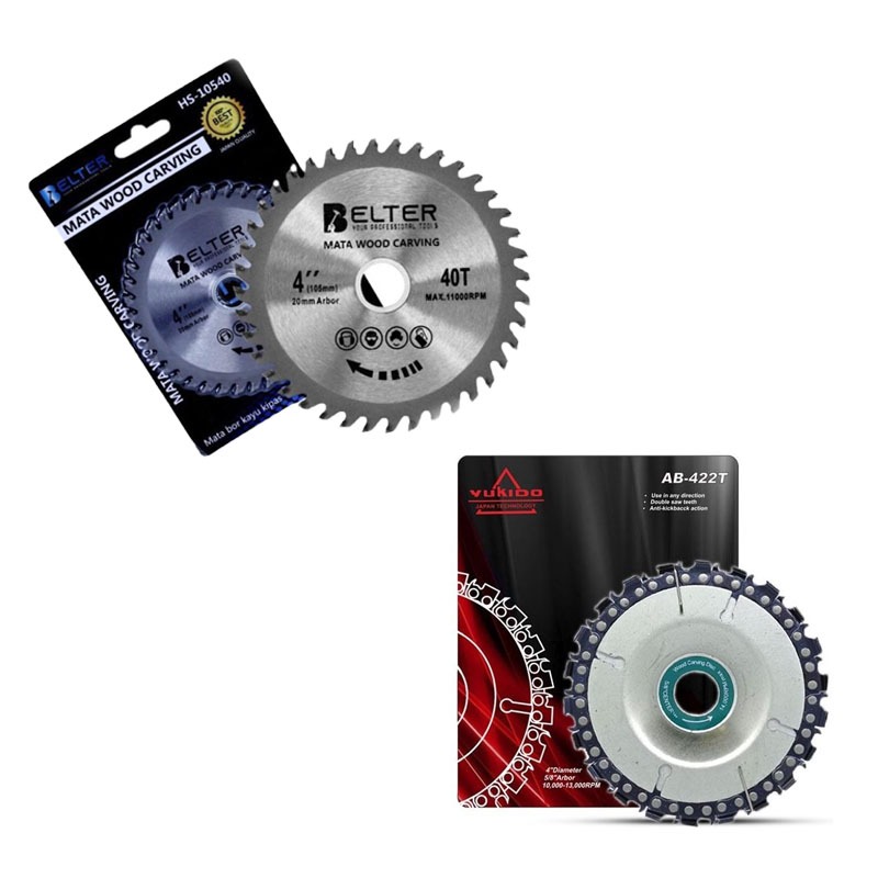 NEW Paket 2pcs Mata gergaji Gerinda Bulat Belah dan potong kayu murah