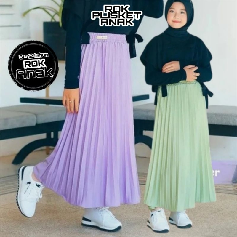 Rok plisket premium tanggung usia 6-12tahun - Rok anak perempuan-  rok plisket anak SD