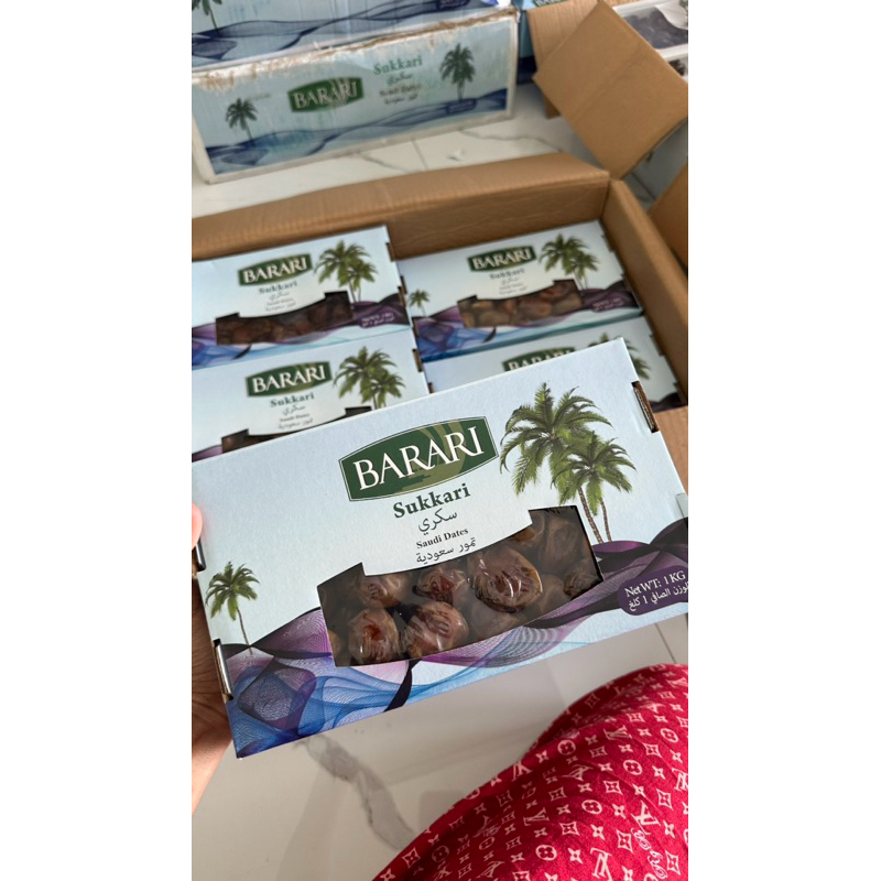 Kurma Saudia Dates Arabia 1 Kg Barari Sukkari Biru Al Qasim Kurma Barari Ajwa Dus Biru Kurma Sukari