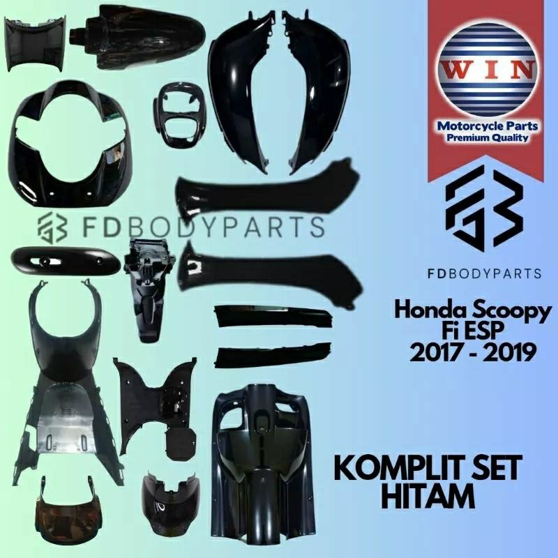 Body scoopy 2018 cover full set body halus kasar scoopy fi esp tahun 2017 2018 2019 warna hitam