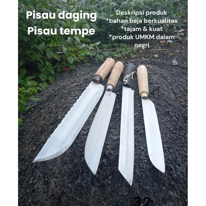 Pisau daging,pisau tempe bahan baja berkualitas tajam dan kuat