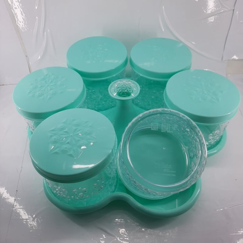 Toples Set 5 & 6 Bunga Daun Calista Premium | Toples Set Lebaran Cantik | Motif Bunga Kristal