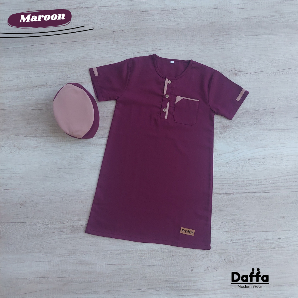 GAMIS KOKO DAFFA SERI A / JUBAH BAYI ANAK LUCU USIA 0 BULAN - 6 TAHUN BAHAN KATUN TOYOBO