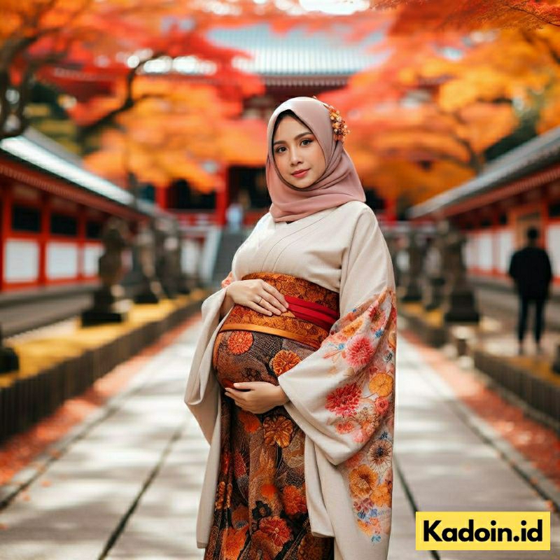 Jasa Edit Foto AI Maternity Ibu Hamil Hijab Tema Jepang | Edit Foto Maternity Ibu Hamil Hijab Pakai 