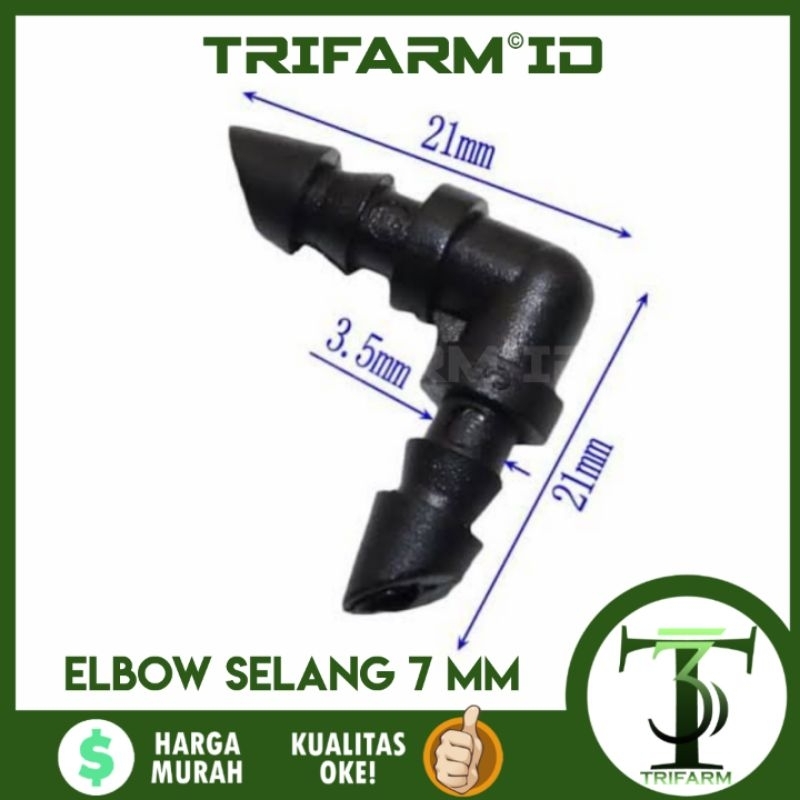 TRIFARM Sambungan Elbow Belokan Selang PE 7 mm