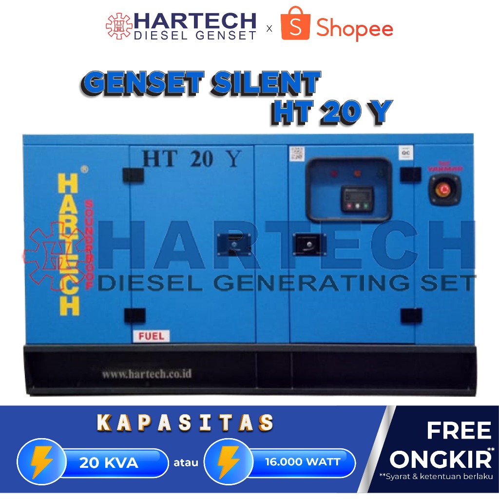 HARTECH Genset HT 20 Y Silent Type 20 Kva / 16.000 Watt