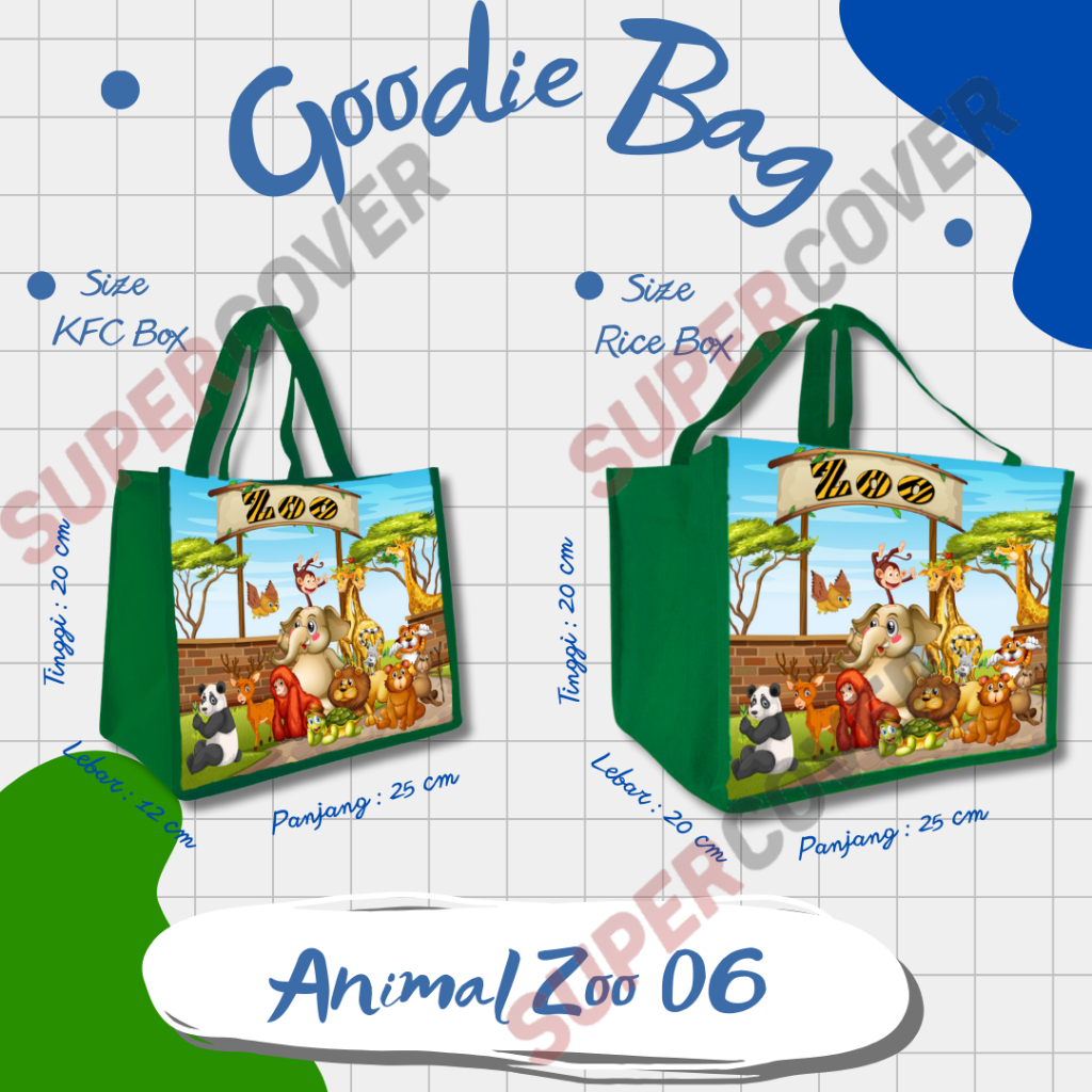 

Goodie Bag Gambar Kartun Animal 06 Warna Hijau Tua Untuk Acara Ulang Tahun, Aqiqah, Sunatan Dan Lain lain.