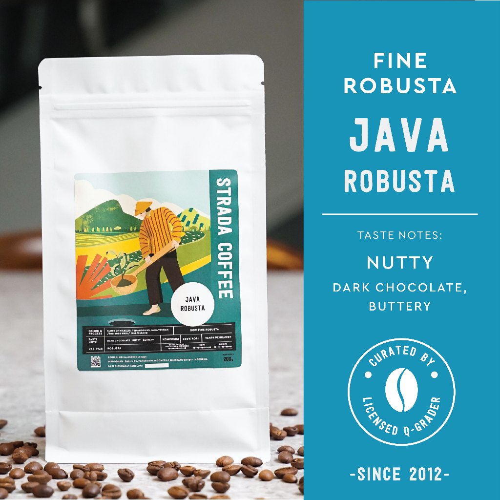 

Kopi Fine Robusta Temanggung 200gr Strada Coffee