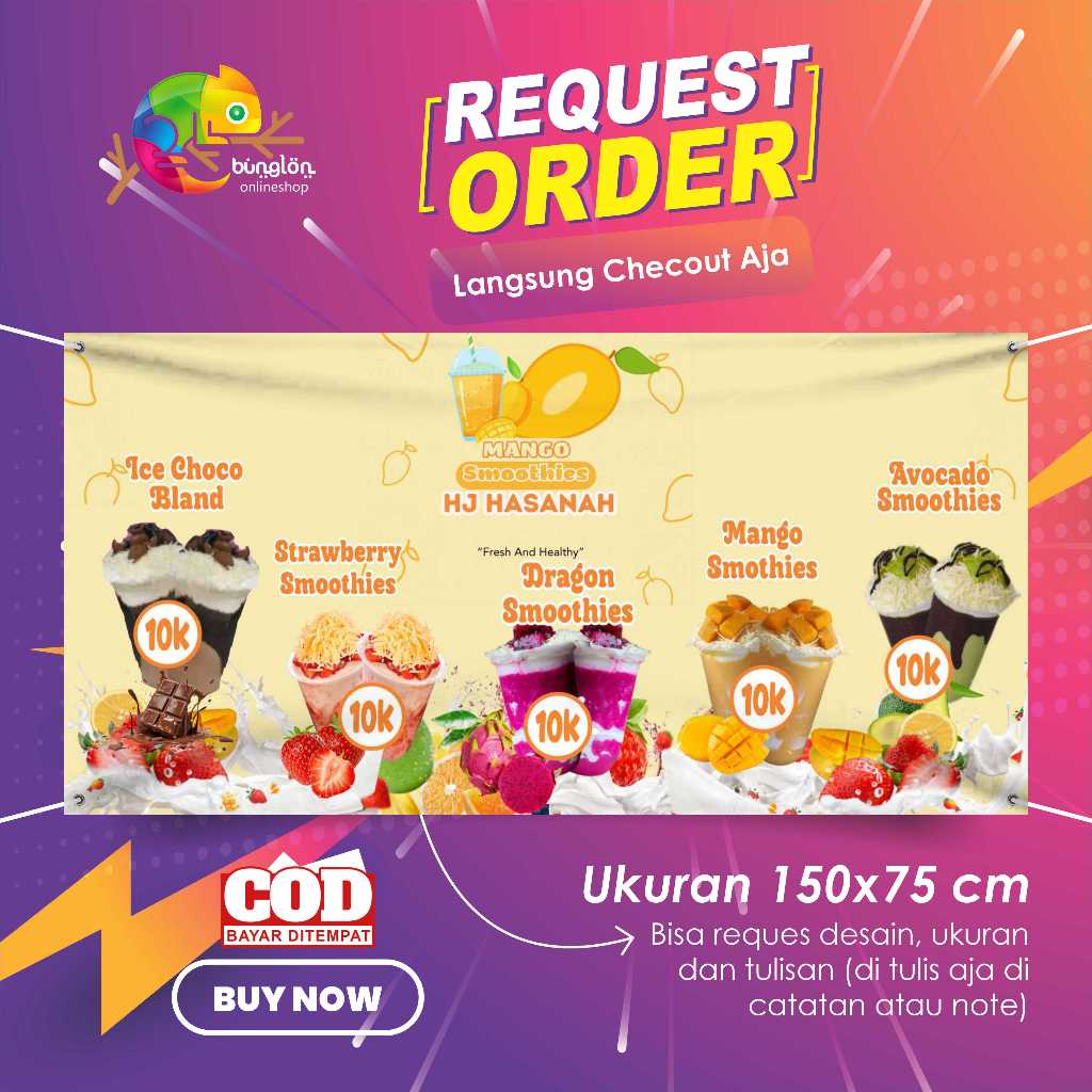 Banner 150x75 Mango Smoothies Custom Desain