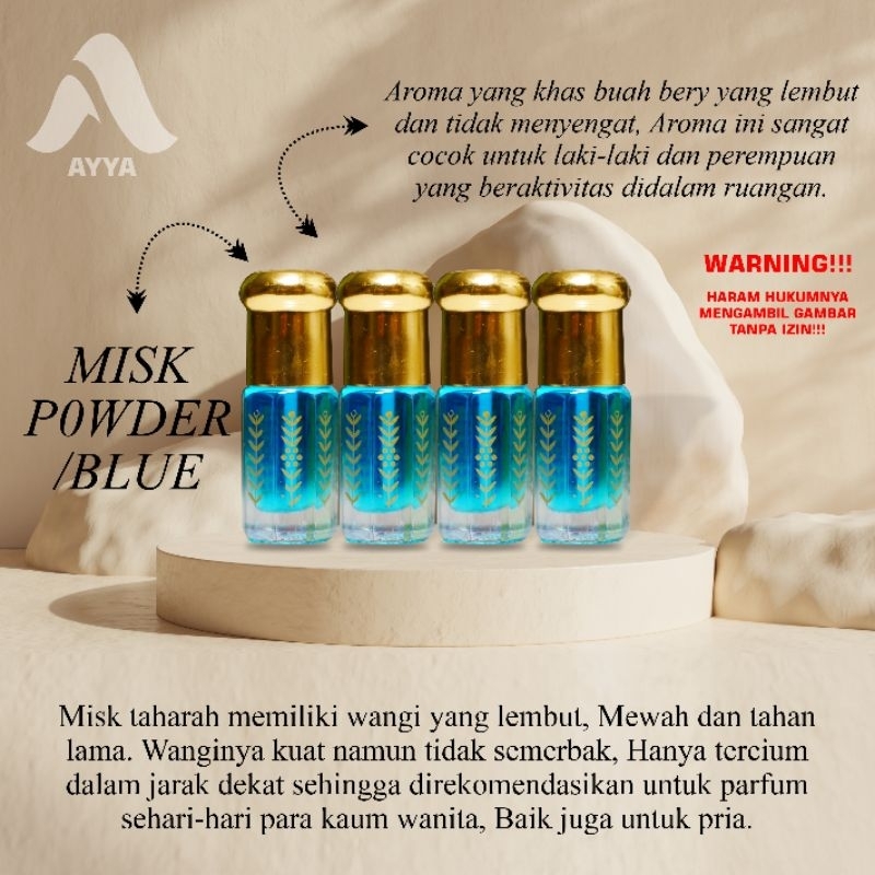 Misk Taharah Biru Original / Musk Thaharah Biru Powder 3ml Original