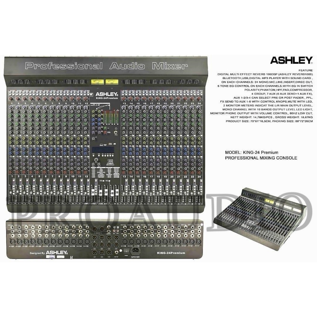 Mixer Audio Ashley King24 Premium King 24 Premium 24Ch Original + Power Supply