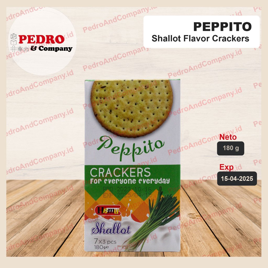 

Peppito crackers SHALLOT Flavor 180 gram biskuit biscuit daun bawang