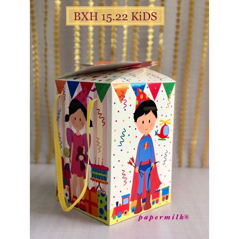 

Papemilk // BXH 15.22 Kids ( Anak-anak ), Gift box, kotak lipat, kotak Snack, Box instant, Box pesta Ulang tahun anak