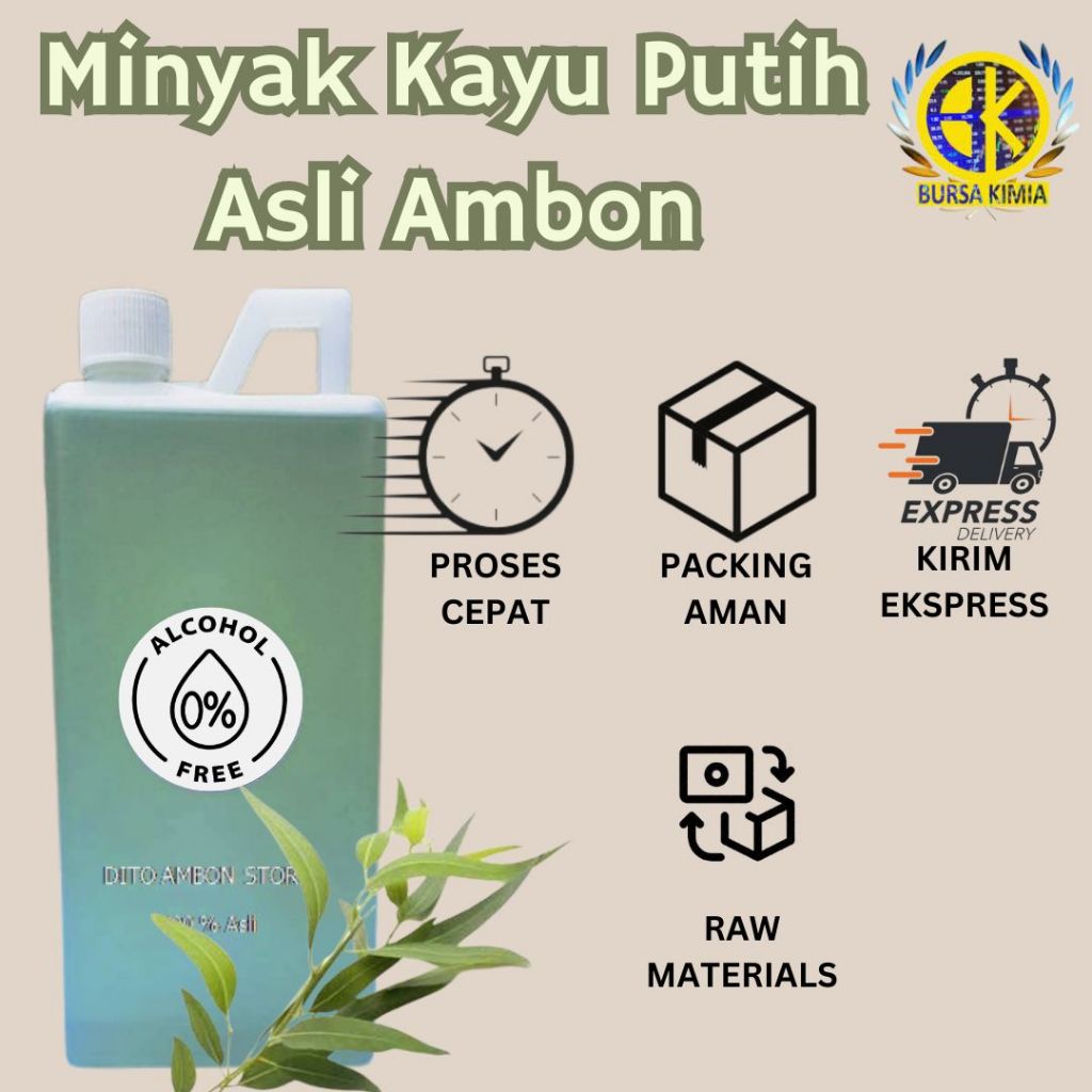 Original 100ml Pure Minyak Kayu Putih Asli Ambon Penghilang Rasa Gatal / Cajuput Oil / Varian Eucaly