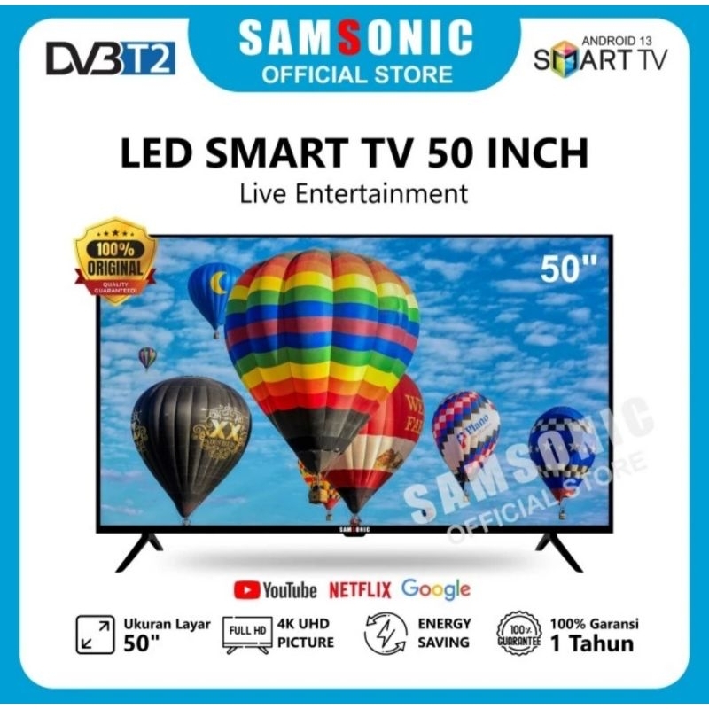 TV LED 50 INCH ANDROID TV SAMSONIC TV HSTV50S-A