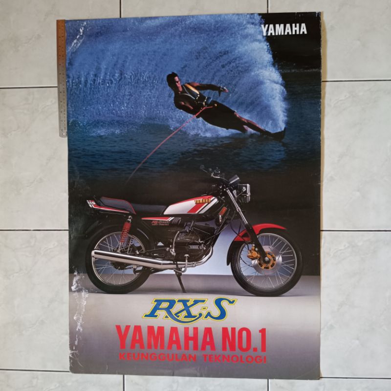 Poster brosur katalog iklan jumbo jadul lawas ex dealer Yamaha RXS RX S/RX Special 1991 ORI Original