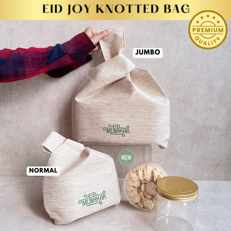 

FITRI JOY KNOTTED BAG CREAM EID MUBARAK premium goodie bag