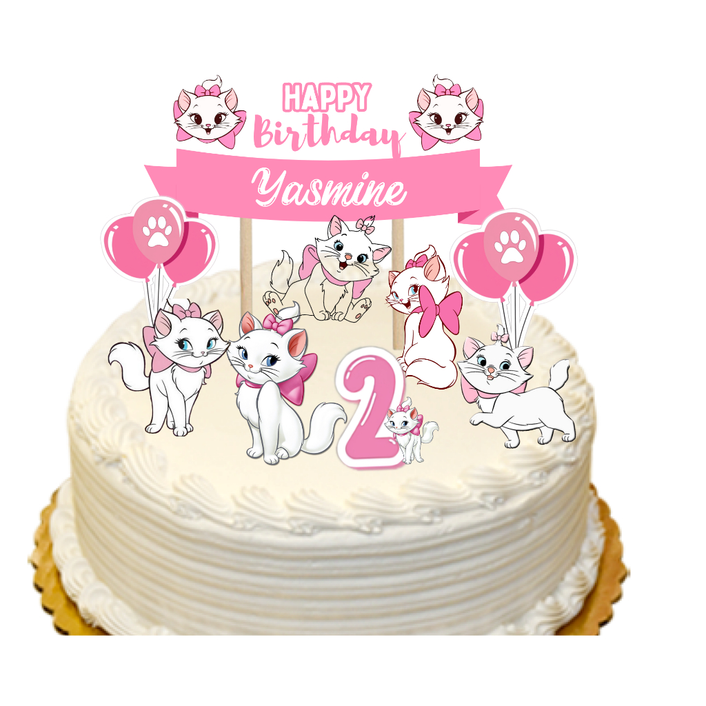 topper cat marie cat hiasan kue ulang tahun happy birthday