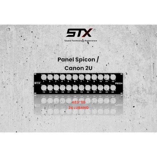 STX - TERMINAL : Panel Speacon/Canon 2U/24 Lubang