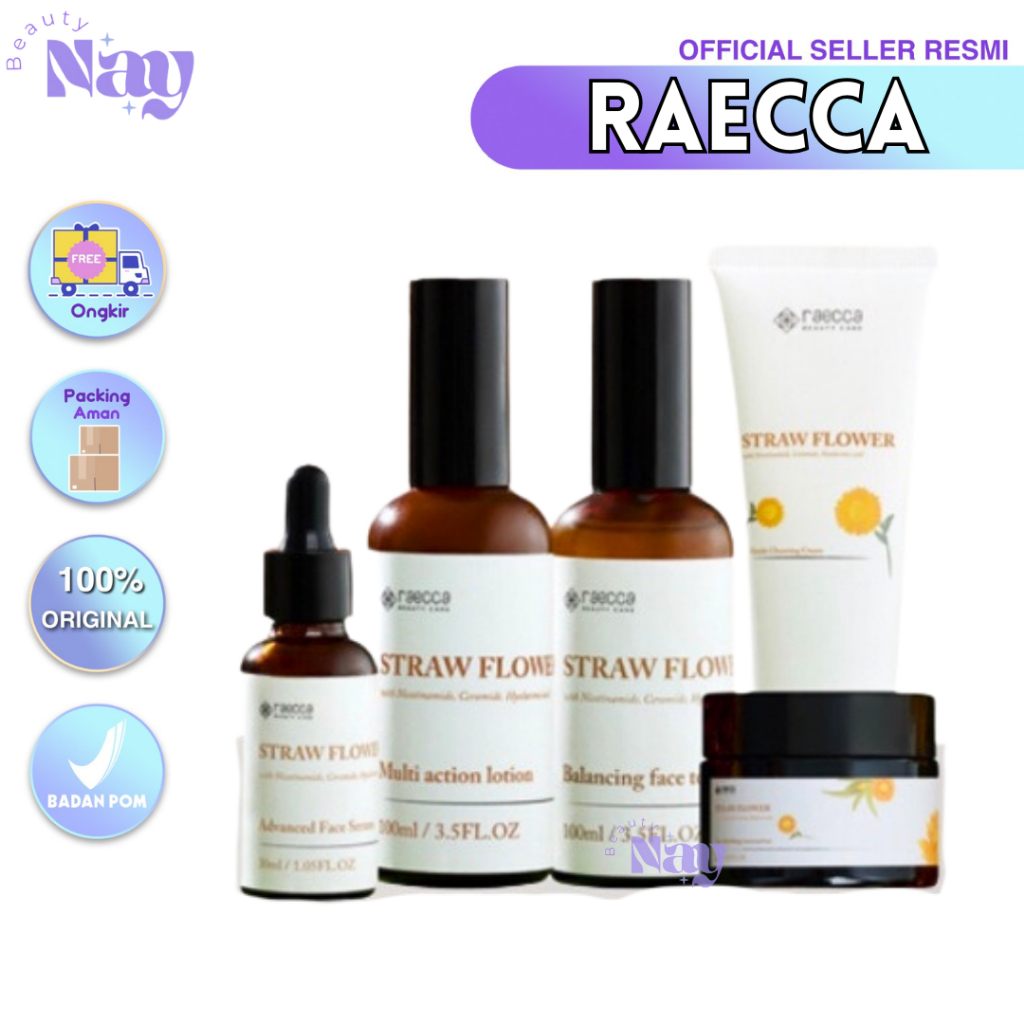 RAECCA 5IN1 STRAWFLOWER SET SKINCARE BY RAECCA SATU SET SKINCARE RAECCA STRAW FLOWER