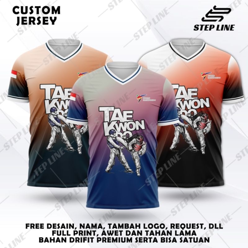 Kaos Jersey Taekwondo Desain Elegant Bisa Custom Sesuai Keinginan Kamu Gratis Desain Tanpa Minimal O