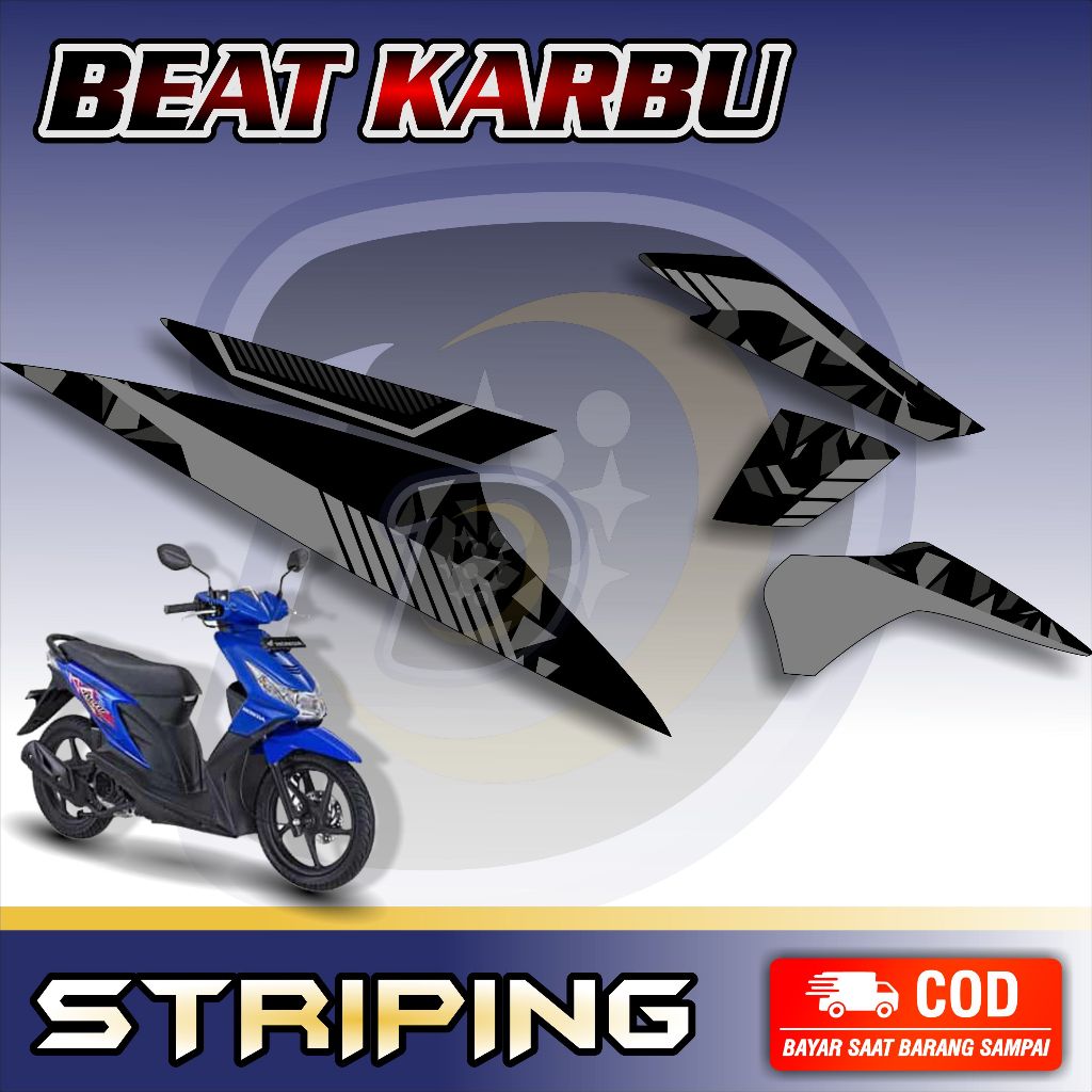Striping Lis Honda Beat Karbu Stiker Motor Beat Karbu CSD
