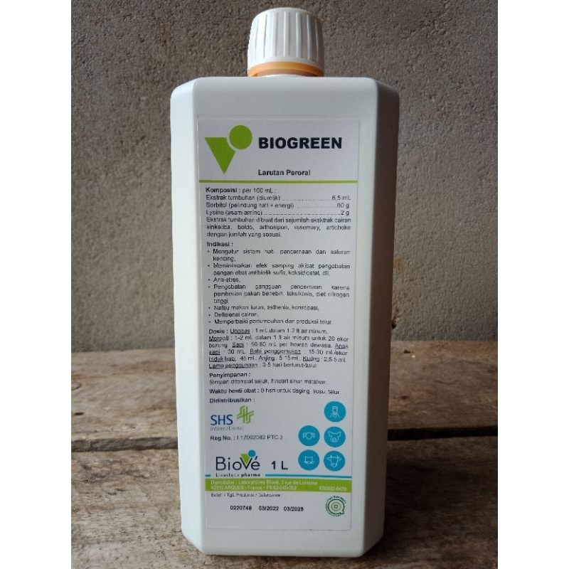 Biogreen 1 Liter SHS Obat Hewan Suplemen Ayam Unggas Babi Bio Green