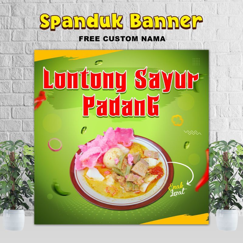 SPANDUK BANNER LONTONG SAYUR PADANG FREE CUSTOM DESAIN