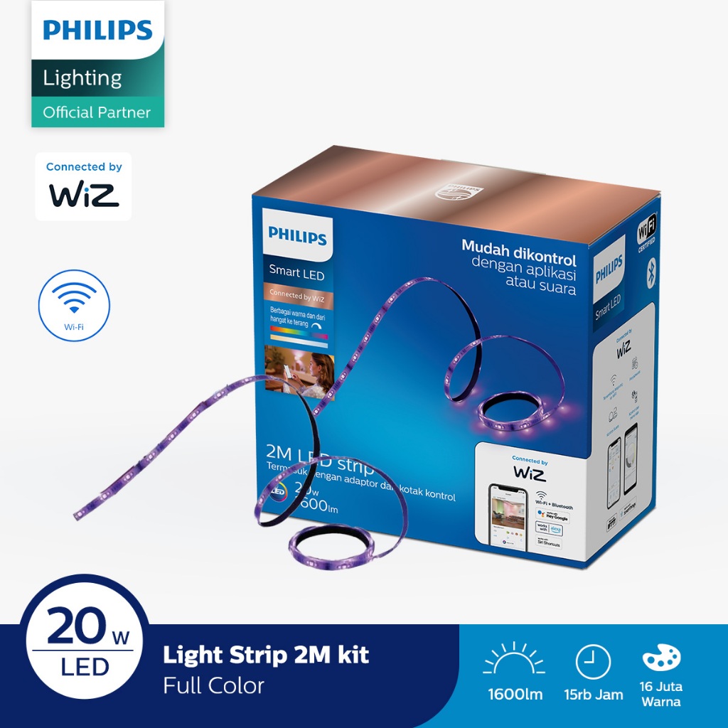 Philips Lampu Smart Wifi LED Strip Starter Kit 2M - Color & Tunable White