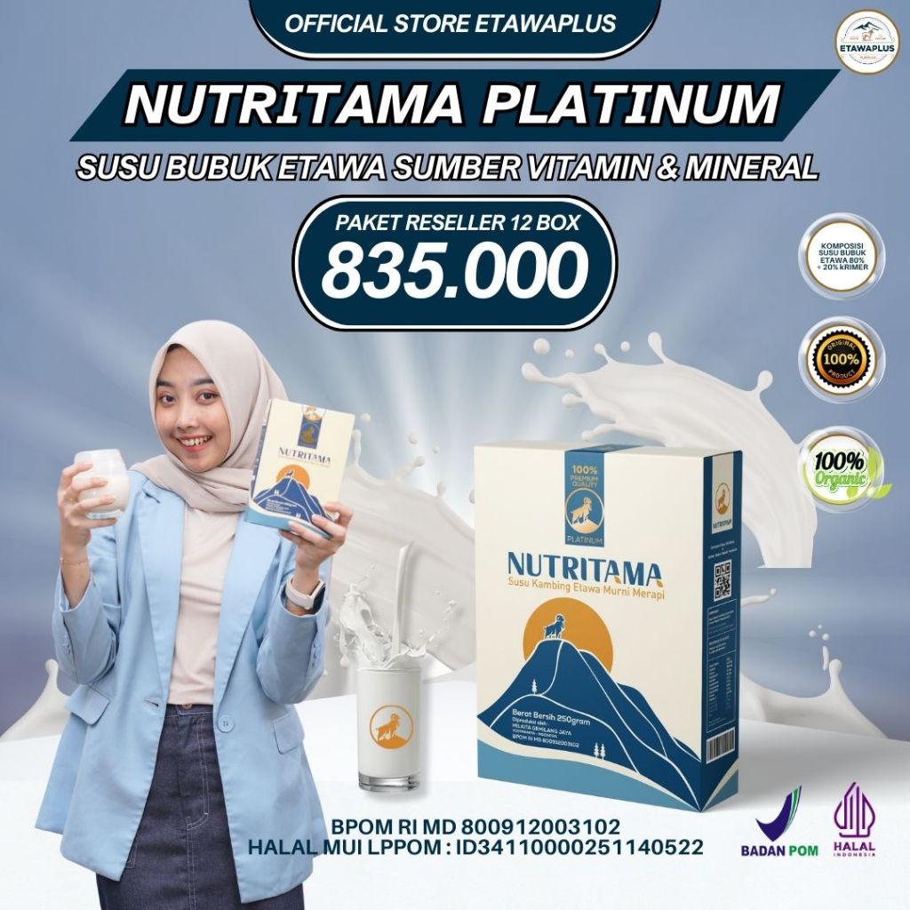 

PAKET 12 BOX Nutritama - Susu Etawa, Solusi Sehat untuk Masalah Pernapasan, Susu Kambing Untuk Nyeri Sendi & Tulang