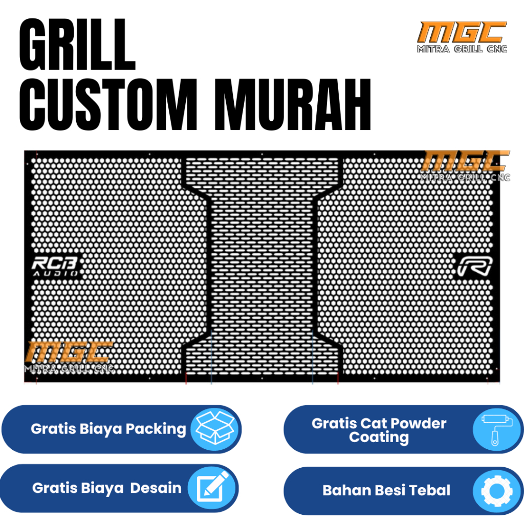Grill Sound Plat Besi Custom Model Dan Nama Audio Box Planar Brewog