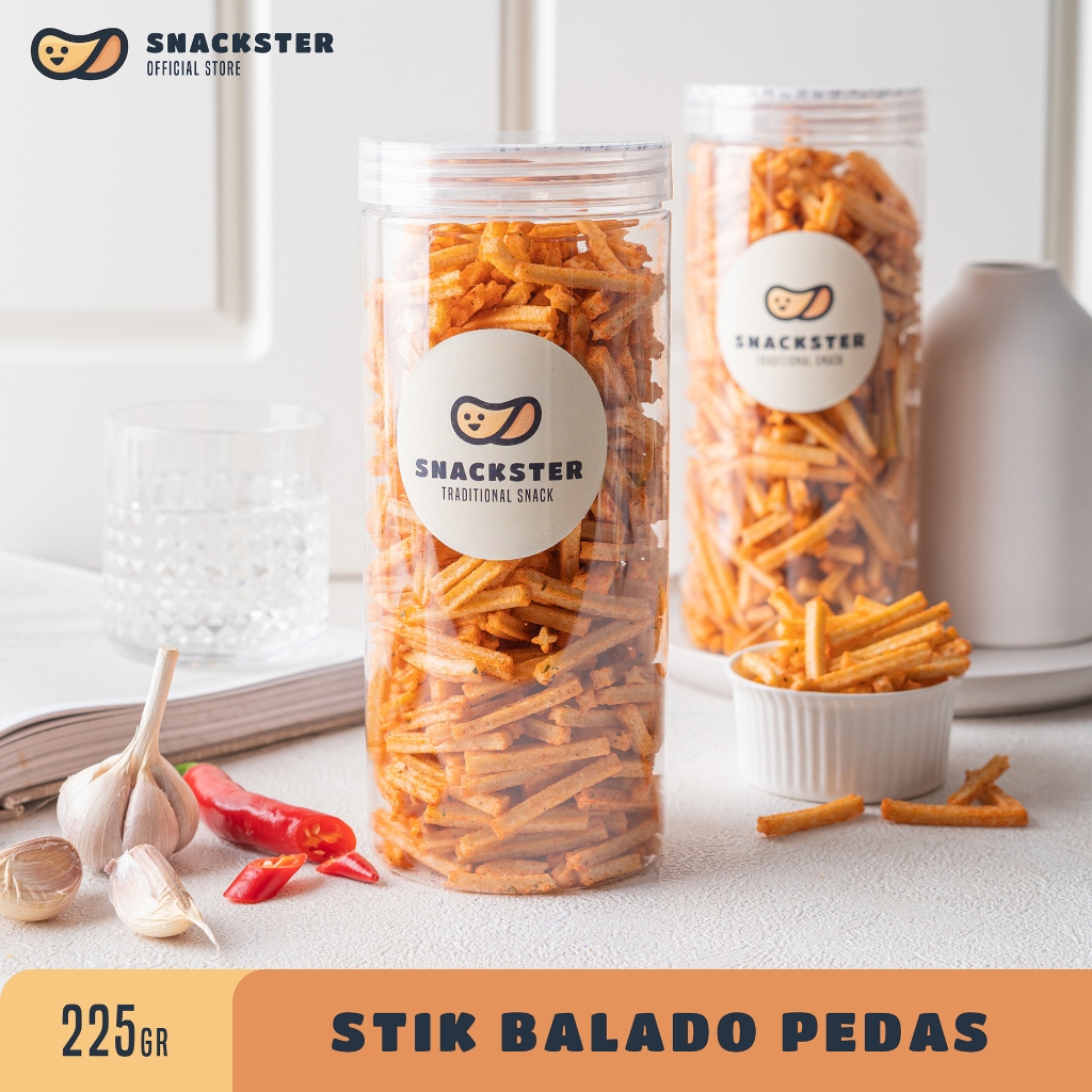 

SNACKSTER Stik Mi Basreng Chio Mie Daun Jeruk Stick Pedas Premium Toples 225 gr