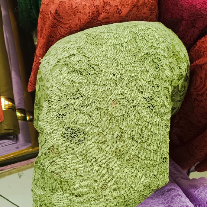 (COD) Bahan Brokat Tulang/Cord | Bahan Kebaya | Harga yang tertera per setengah meter