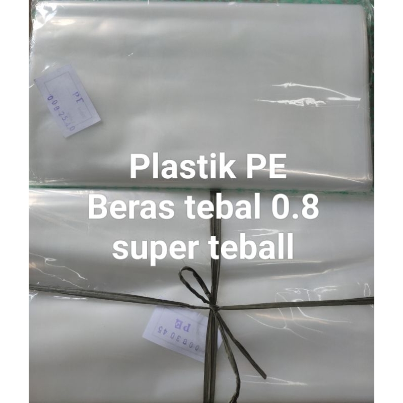 PLASTIK BERAS 3KG  POLOS / PLASTIK BERAS 3kg ZAKAT ECERAN / PLASTIK PE BERAS TEBAL 0.8 MICRON