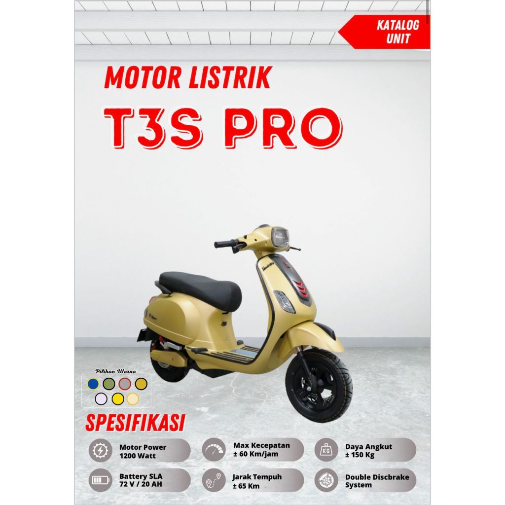 Sepeda Motor Listrik UWINFLY T3 PRO 1200 Watt Double Disc Brakes