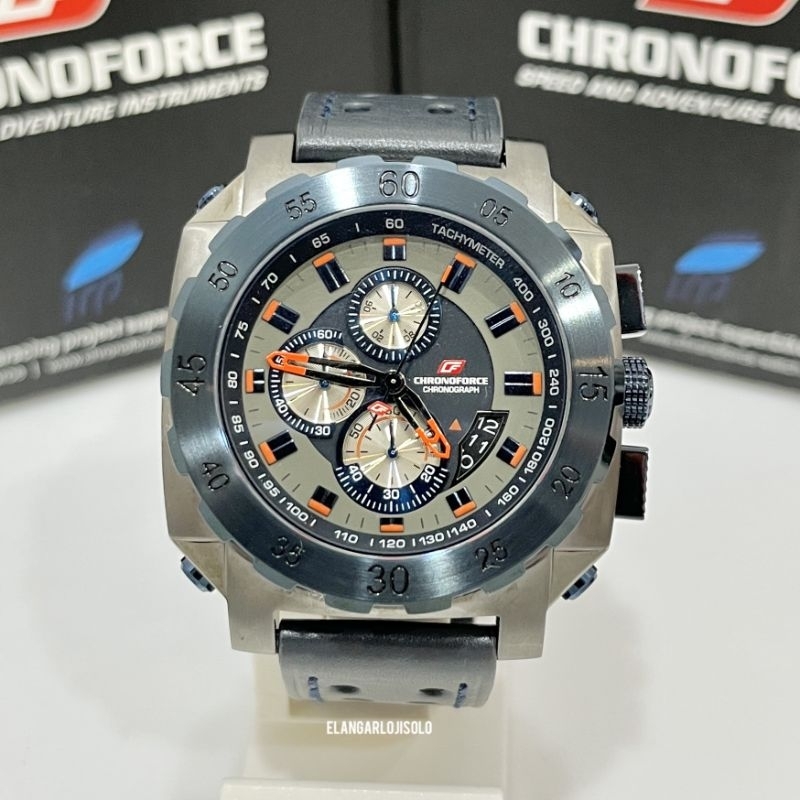 JAM TANGAN PRIA CHRONOFORCE CF 5221G-8 GREY BLUE ORIGINAL