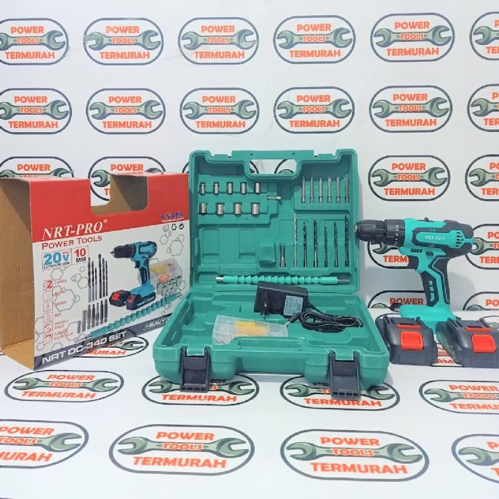 

Bor Cordless Set DC-340 NRT PRO Bor Charge 20V DC 340 Bor Baterai 20 V